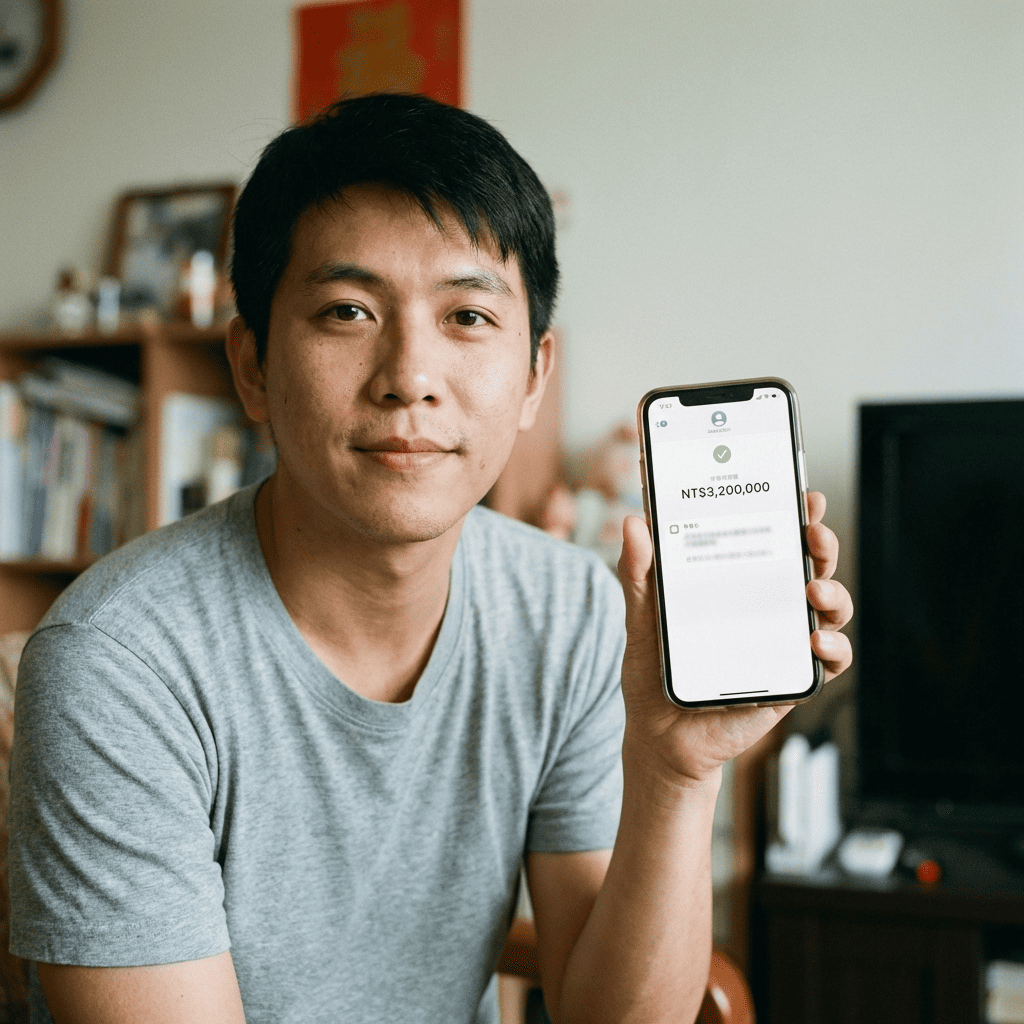Happy couple in front of house